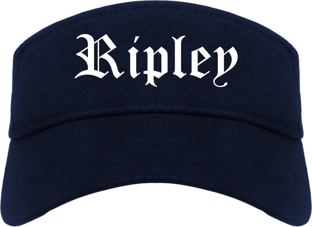 Ripley Tennessee TN Old English Mens Visor Cap Hat Navy Blue