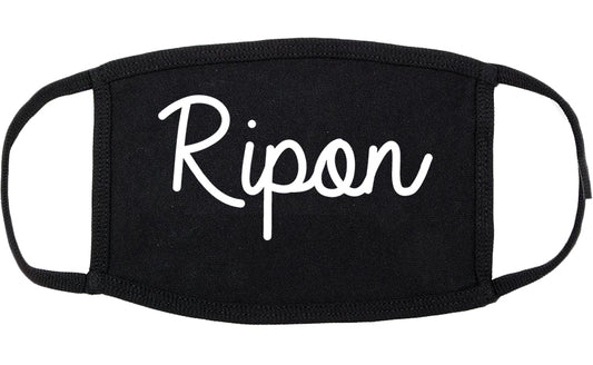 Ripon California CA Script Cotton Face Mask Black