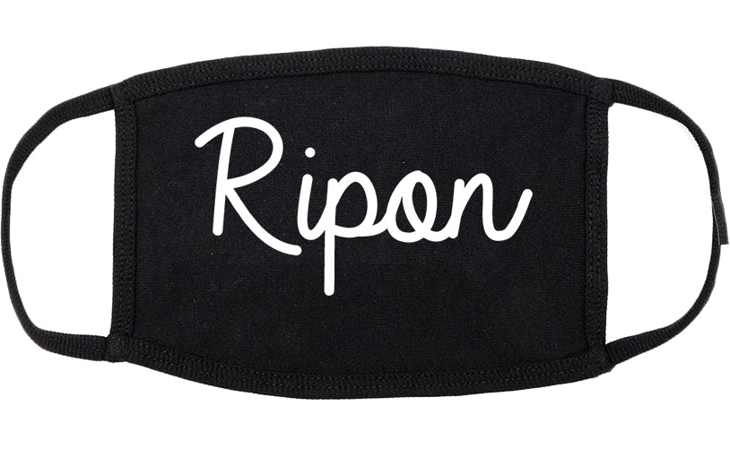 Ripon Wisconsin WI Script Cotton Face Mask Black