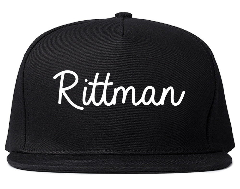 Rittman Ohio OH Script Mens Snapback Hat Black