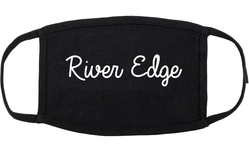 River Edge New Jersey NJ Script Cotton Face Mask Black