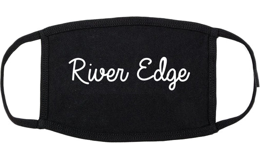 River Edge New Jersey NJ Script Cotton Face Mask Black