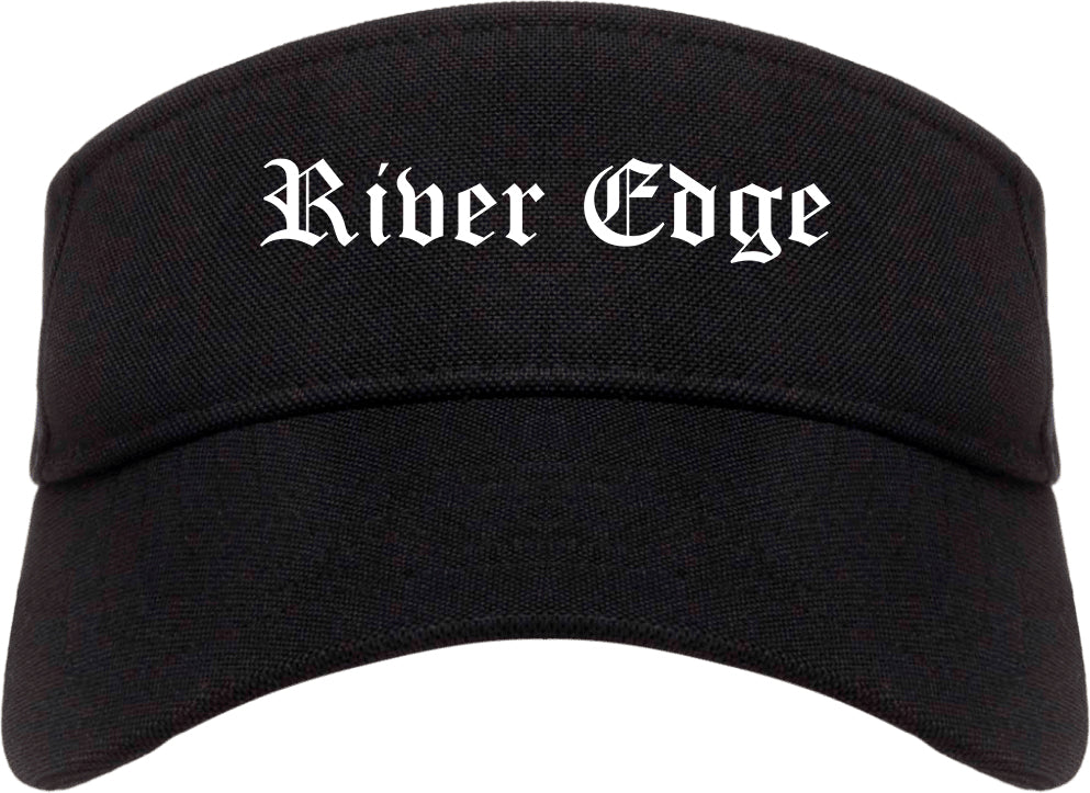 River Edge New Jersey NJ Old English Mens Visor Cap Hat Black
