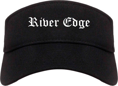 River Edge New Jersey NJ Old English Mens Visor Cap Hat Black