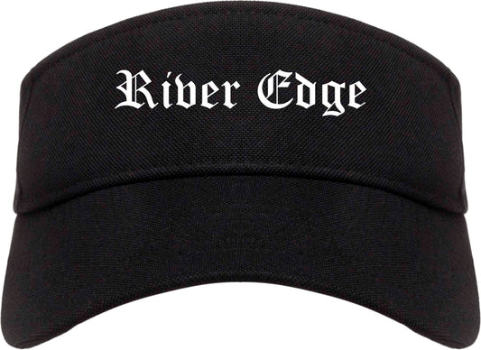 River Edge New Jersey NJ Old English Mens Visor Cap Hat Black