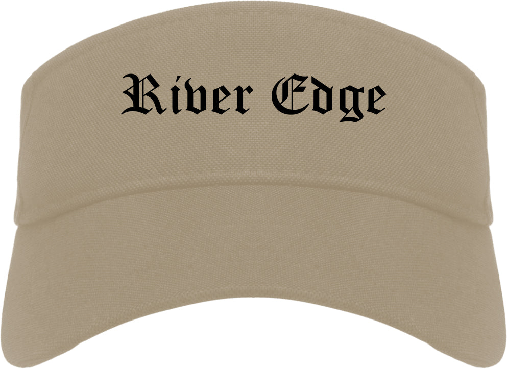 River Edge New Jersey NJ Old English Mens Visor Cap Hat Khaki