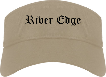 River Edge New Jersey NJ Old English Mens Visor Cap Hat Khaki