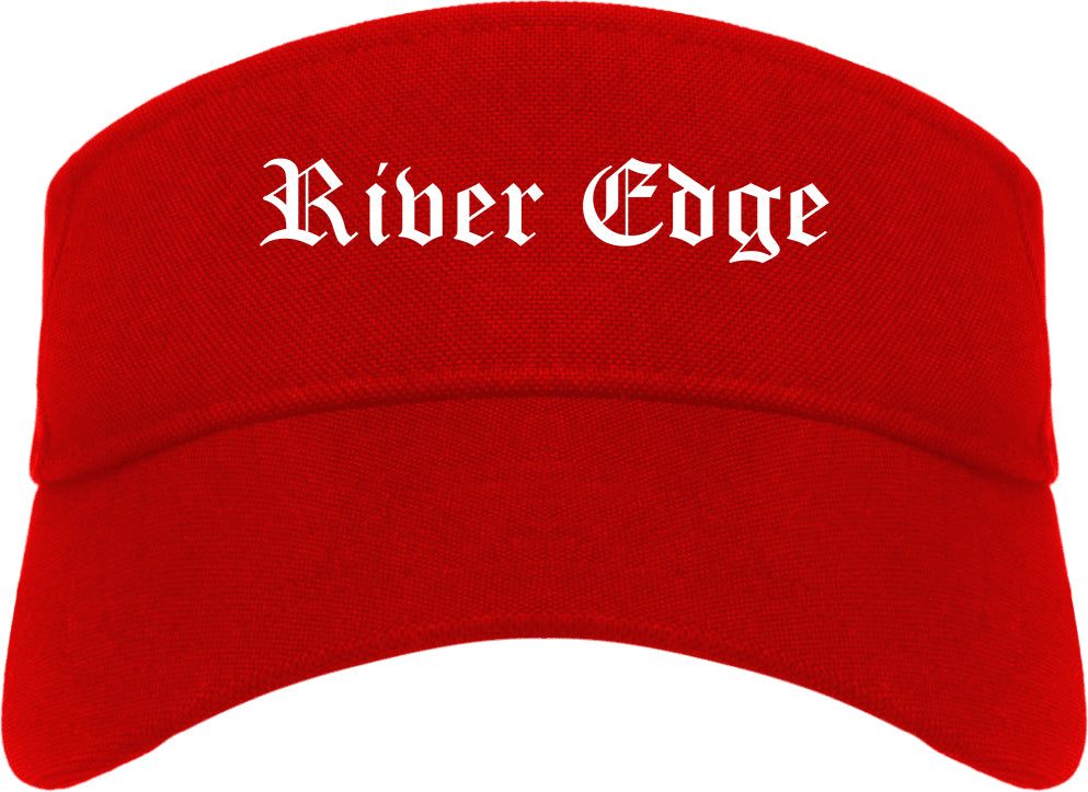 River Edge New Jersey NJ Old English Mens Visor Cap Hat Red