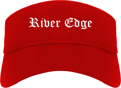 River Edge New Jersey NJ Old English Mens Visor Cap Hat Red