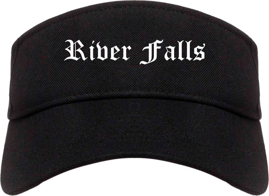 River Falls Wisconsin WI Old English Mens Visor Cap Hat Black