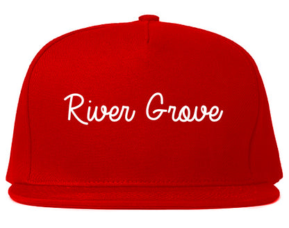 River Grove Illinois IL Script Mens Snapback Hat Red