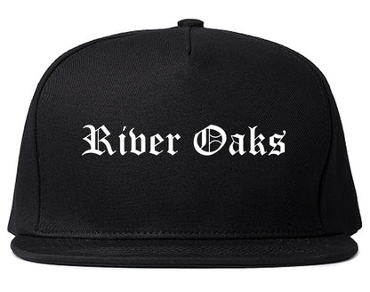 River Oaks Texas TX Old English Mens Snapback Hat Black
