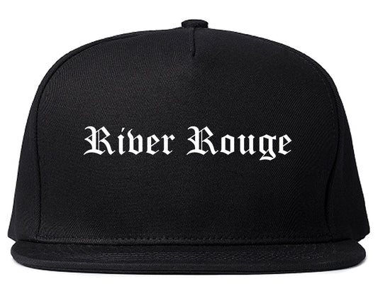 River Rouge Michigan MI Old English Mens Snapback Hat Black