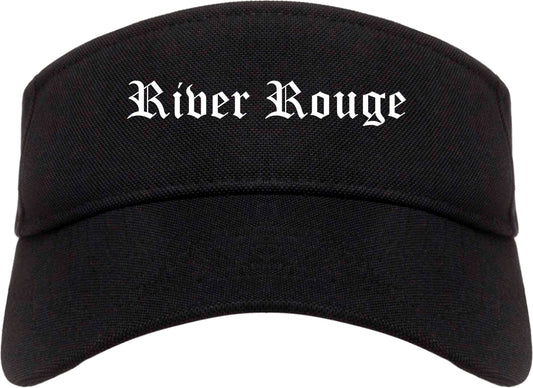 River Rouge Michigan MI Old English Mens Visor Cap Hat Black