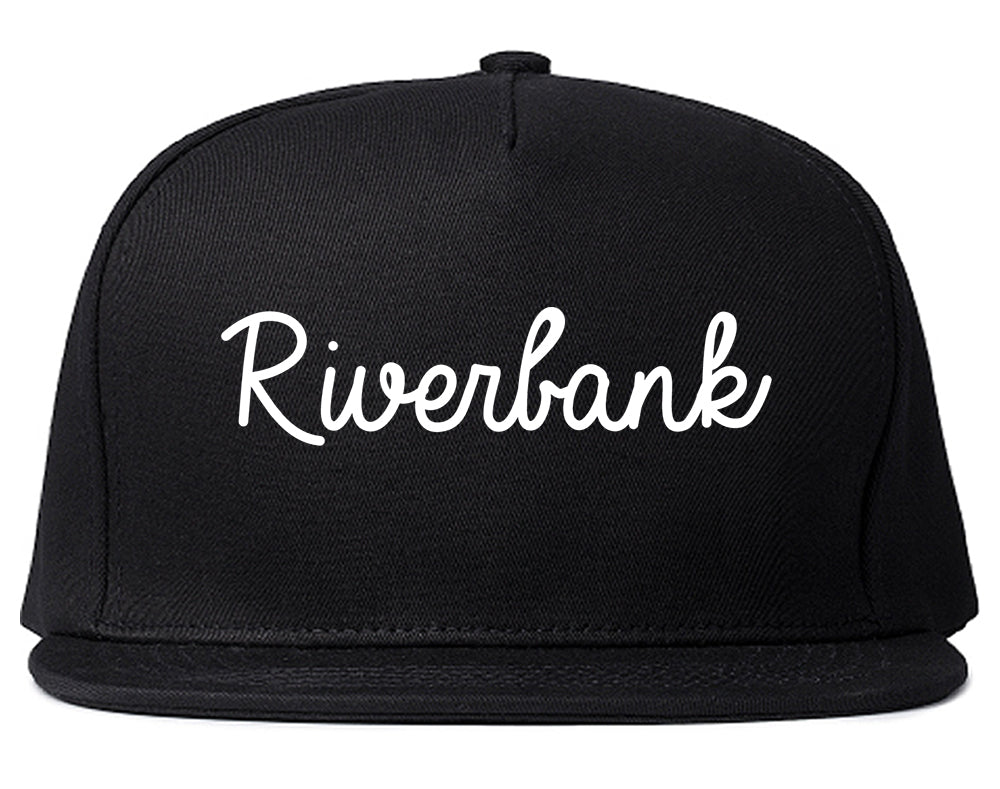 Riverbank California CA Script Mens Snapback Hat Black
