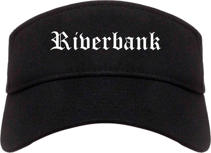 Riverbank California CA Old English Mens Visor Cap Hat Black