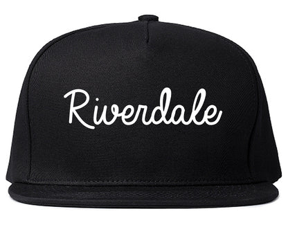 Riverdale Georgia GA Script Mens Snapback Hat Black