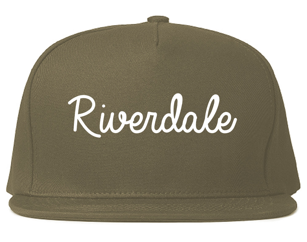 Riverdale Georgia GA Script Mens Snapback Hat Grey
