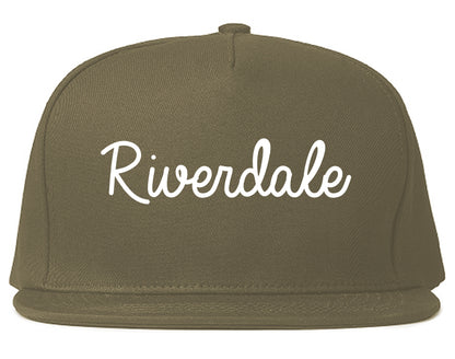 Riverdale Illinois IL Script Mens Snapback Hat Grey