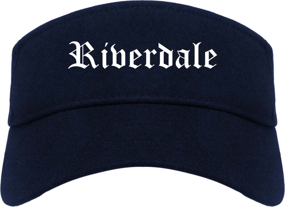 Riverdale Illinois IL Old English Mens Visor Cap Hat Navy Blue