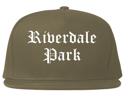 Riverdale Park Maryland MD Old English Mens Snapback Hat Grey
