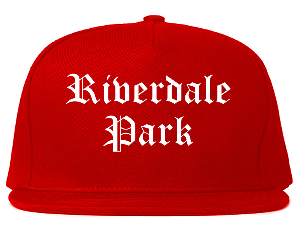 Riverdale Park Maryland MD Old English Mens Snapback Hat Red