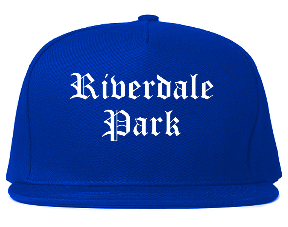 Riverdale Park Maryland MD Old English Mens Snapback Hat Royal Blue