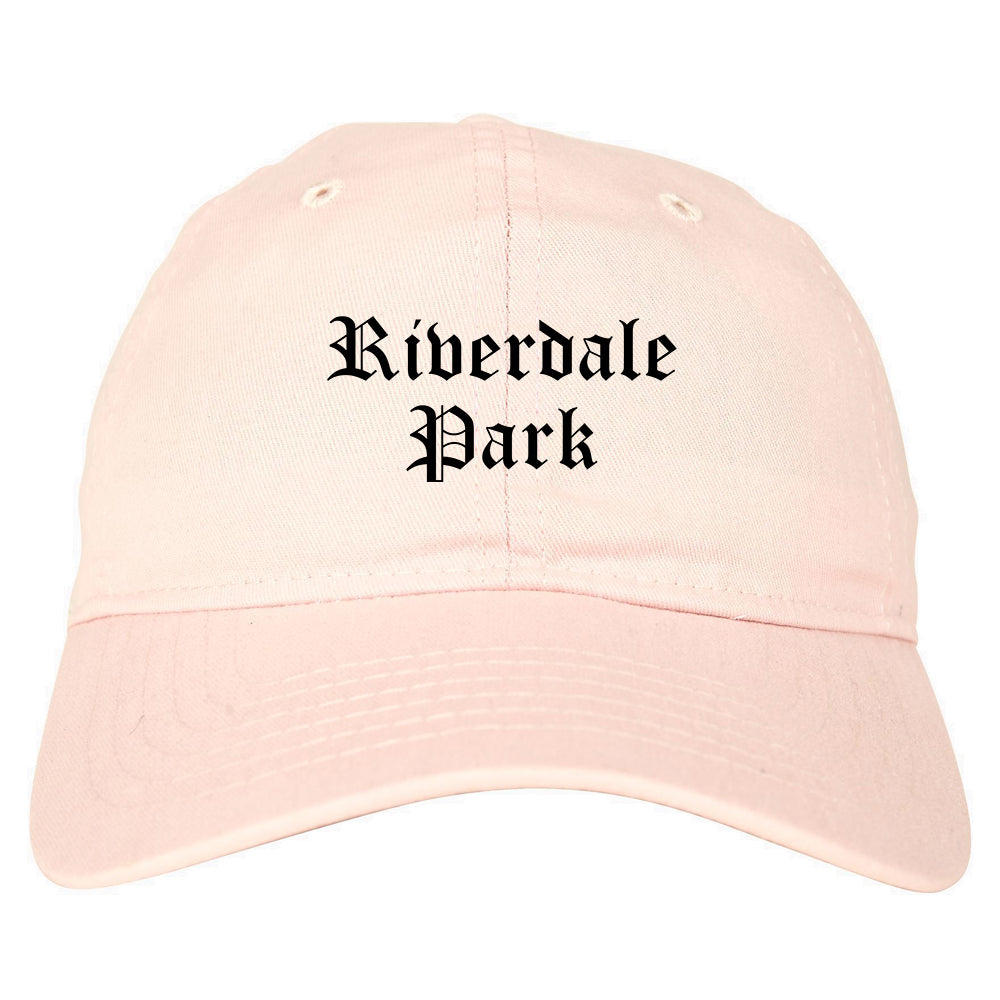Riverdale Park Maryland MD Old English Mens Dad Hat Baseball Cap Pink