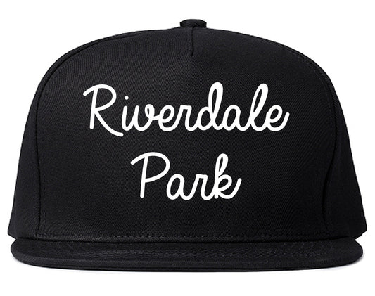 Riverdale Park Maryland MD Script Mens Snapback Hat Black