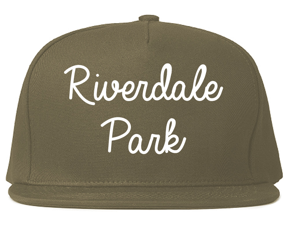 Riverdale Park Maryland MD Script Mens Snapback Hat Grey