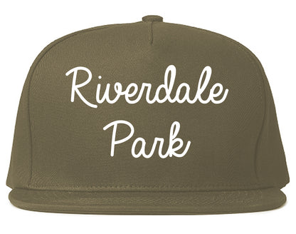 Riverdale Park Maryland MD Script Mens Snapback Hat Grey