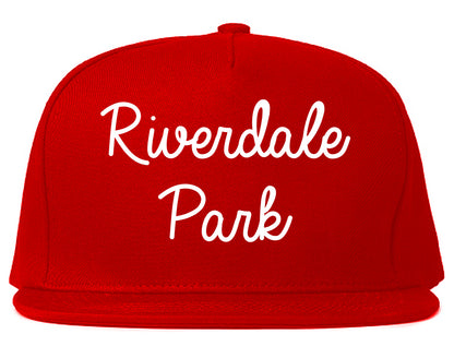 Riverdale Park Maryland MD Script Mens Snapback Hat Red