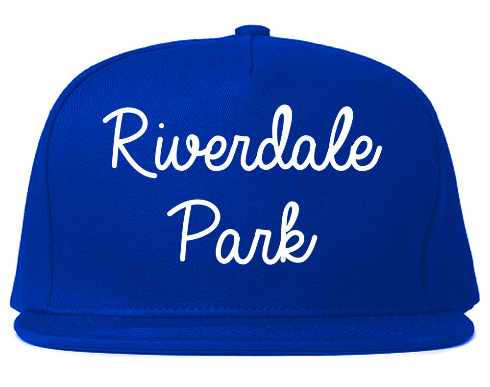 Riverdale Park Maryland MD Script Mens Snapback Hat Royal Blue