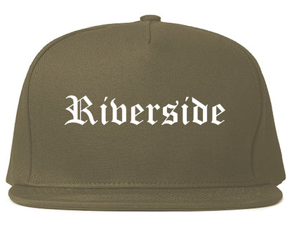 Riverside California CA Old English Mens Snapback Hat Grey