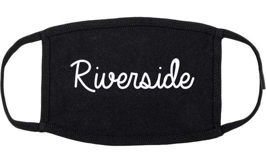 Riverside California CA Script Cotton Face Mask Black