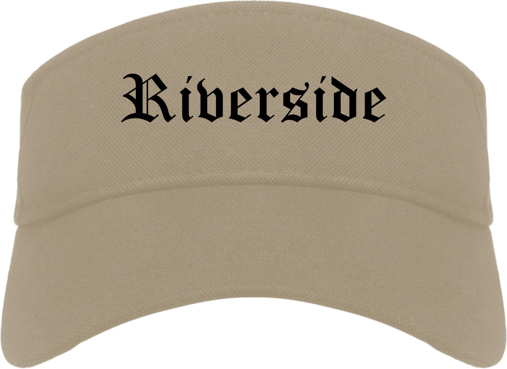 Riverside California CA Old English Mens Visor Cap Hat Khaki