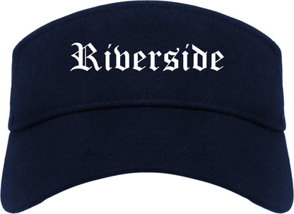 Riverside Illinois IL Old English Mens Visor Cap Hat Navy Blue
