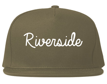 Riverside Ohio OH Script Mens Snapback Hat Grey