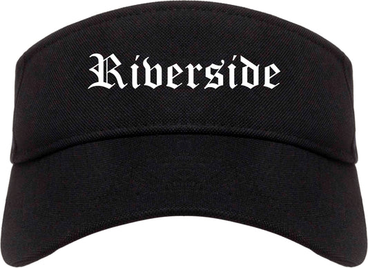 Riverside Ohio OH Old English Mens Visor Cap Hat Black