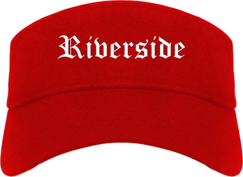 Riverside Ohio OH Old English Mens Visor Cap Hat Red