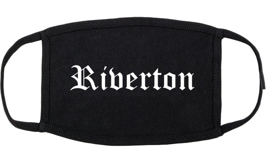 Riverton Utah UT Old English Cotton Face Mask Black