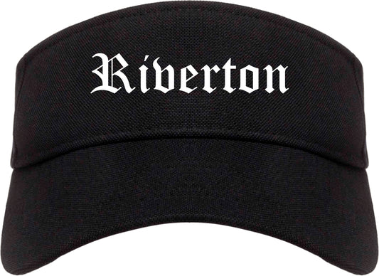 Riverton Utah UT Old English Mens Visor Cap Hat Black