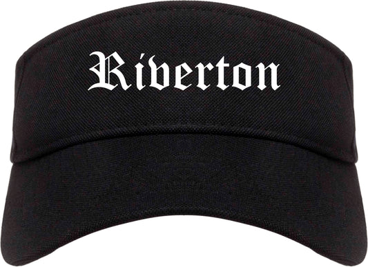 Riverton Wyoming WY Old English Mens Visor Cap Hat Black