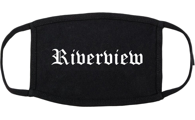 Riverview Michigan MI Old English Cotton Face Mask Black