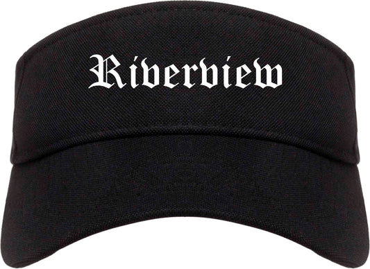 Riverview Michigan MI Old English Mens Visor Cap Hat Black
