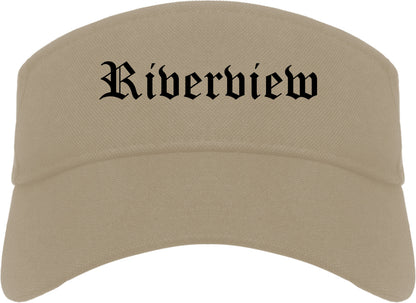 Riverview Michigan MI Old English Mens Visor Cap Hat Khaki