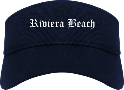 Riviera Beach Florida FL Old English Mens Visor Cap Hat Navy Blue