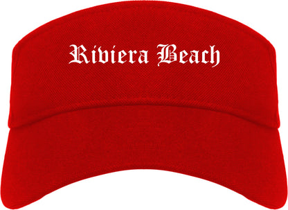 Riviera Beach Florida FL Old English Mens Visor Cap Hat Red