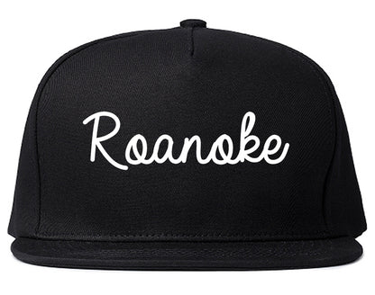 Roanoke Alabama AL Script Mens Snapback Hat Black