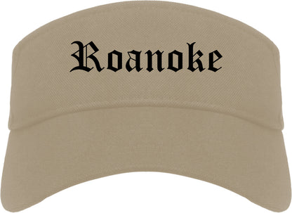 Roanoke Alabama AL Old English Mens Visor Cap Hat Khaki